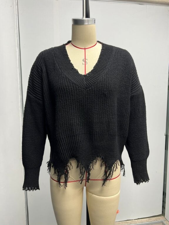 Ripped Sweater Boho Chic Style