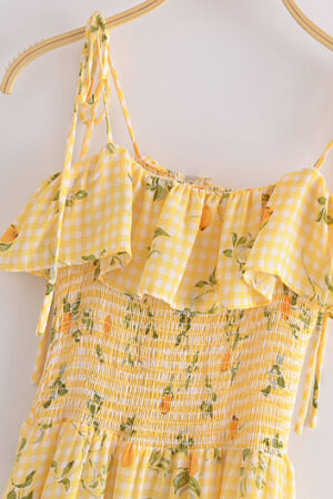 Boho Midi Šaty S Květinovými Volány