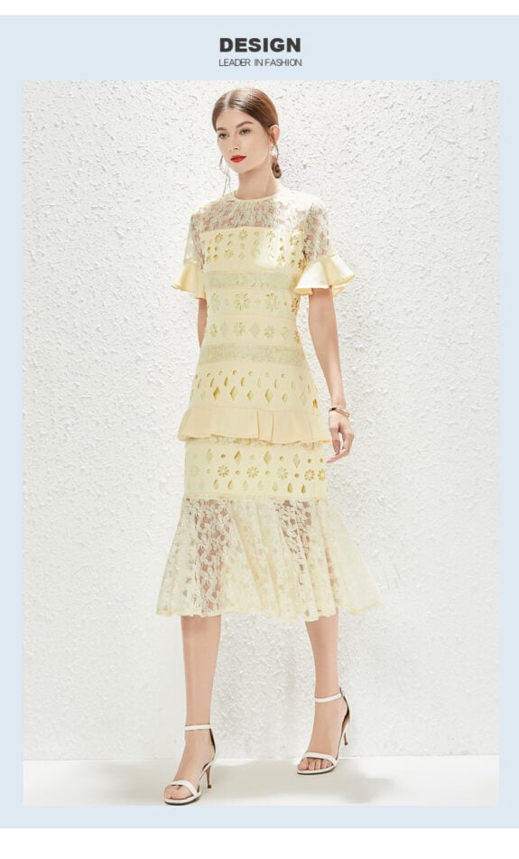 Women's Boho Hollow Lace Dress
