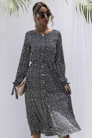 Stylish Crew Neck Boho Dress