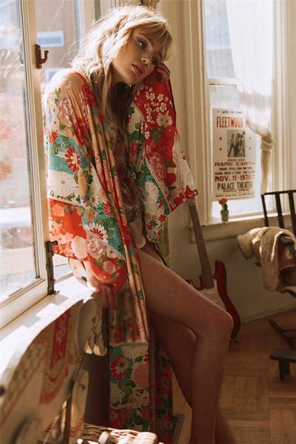 Oversized Boho Kimono Beachwear