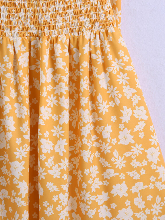 Spring Halter Elastic Printed Dress - Image 7