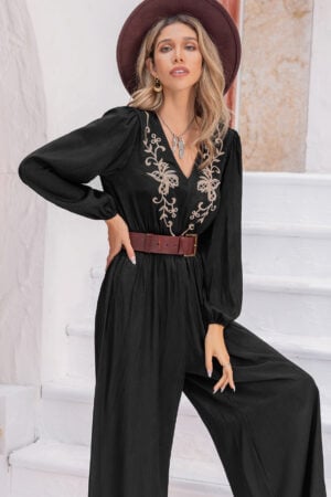 Stylish Wide-Leg Boho Jumpsuit