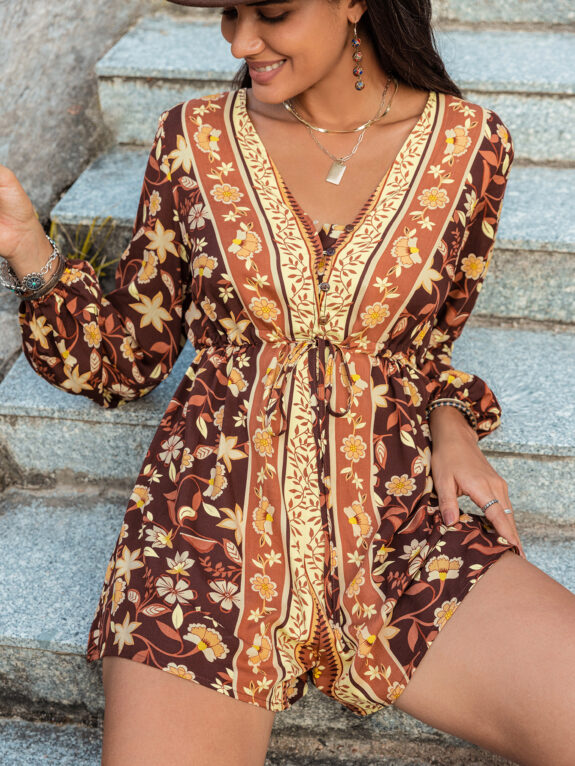 Stilvolles Boho-Romper-Kleid mit Blumenmuster