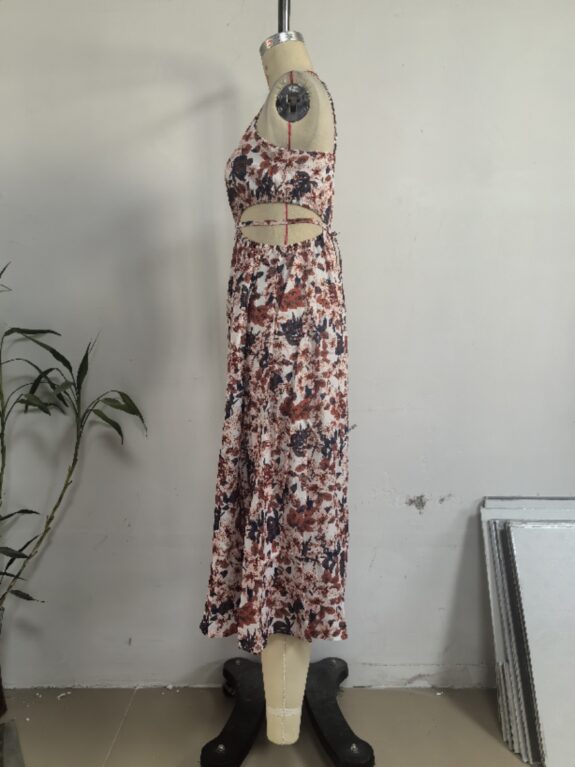 Stylish Boho Lace Up Dress