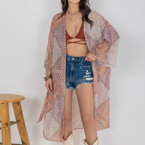Letvægts-boho-kimono til sommer