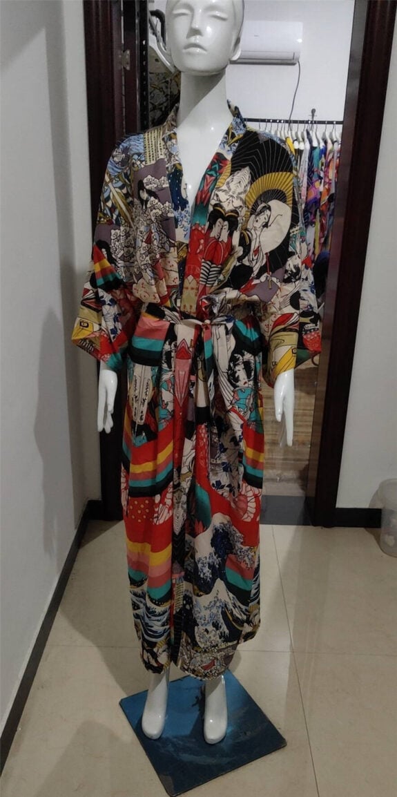 Boho Kimono Tatil Üstü Elbise