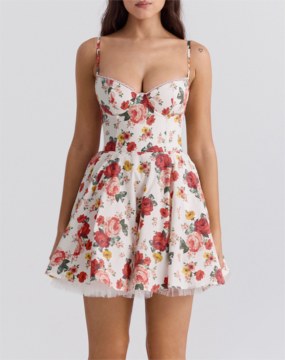 Boho Floral Summer A-Line Dress
