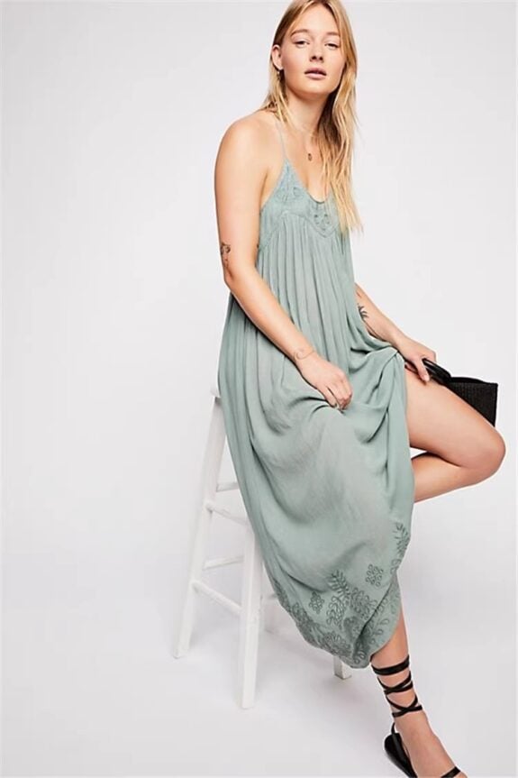 Light Green Boho Dress Design