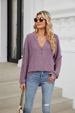 Purple Boho Sweater for Fall