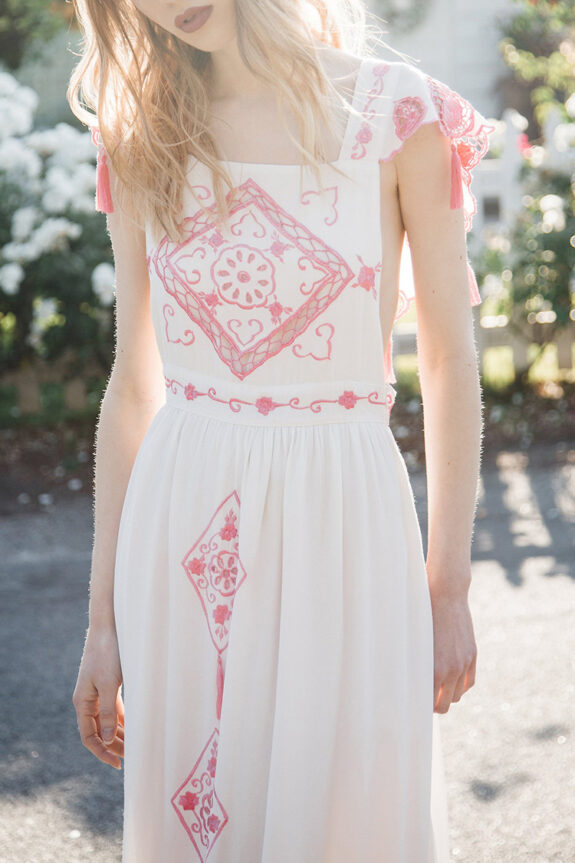 Vintage Boho Dress with Embroidery