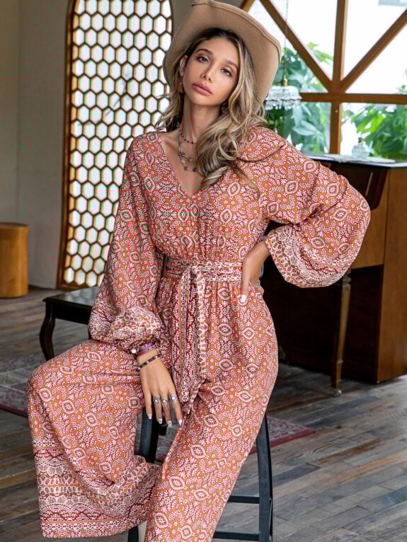 Cozy Printed Boho Romper Stylish