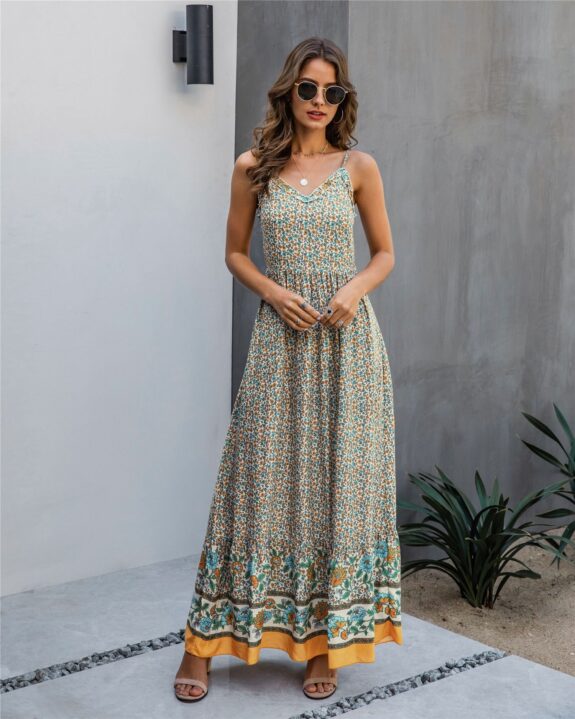 Vibrant Boho Dress for Vacations