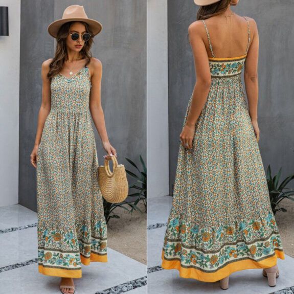 Vibrant Boho Dress for Vacations