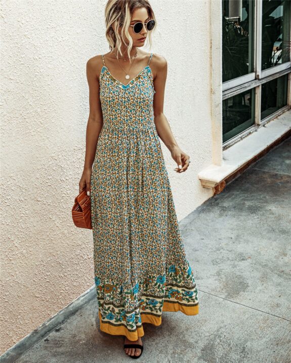 Boho Floral Maxi Dress Chic