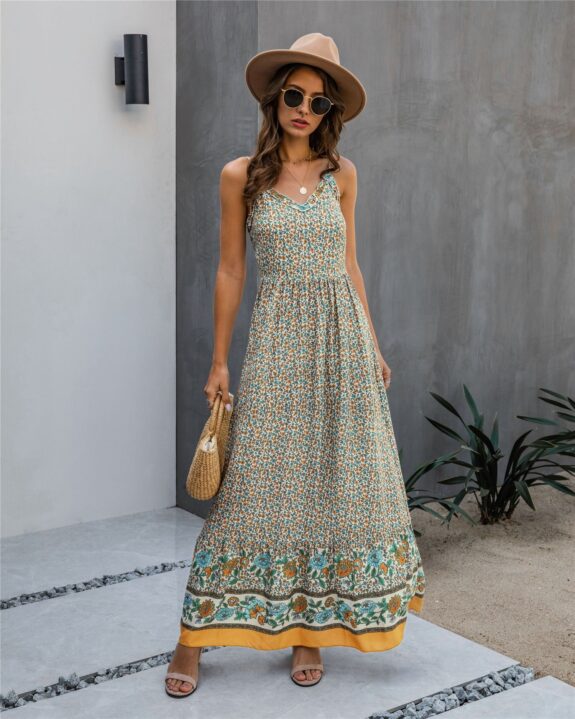 Boho Floral Maxi Dress Chic
