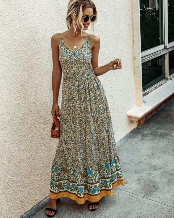 Boho Floral Maxi Dress Chic