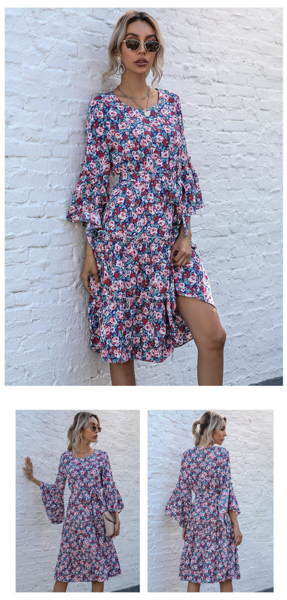 Flowy Boho Dress with Sleeves