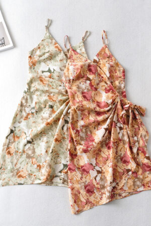 Boho Floral V-Neck Slip Dress