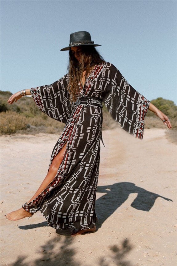 Flowy Boho Kimono Dress Design