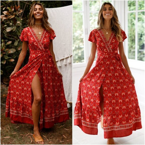 Flowing Boho Dress for Summer