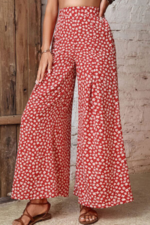 Sommar blommiga flare byxor stil