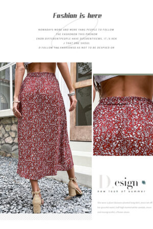 Sommerskjørt med boho-blomsterprint