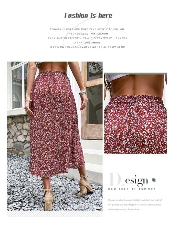 Sommerskjørt med boho-blomsterprint