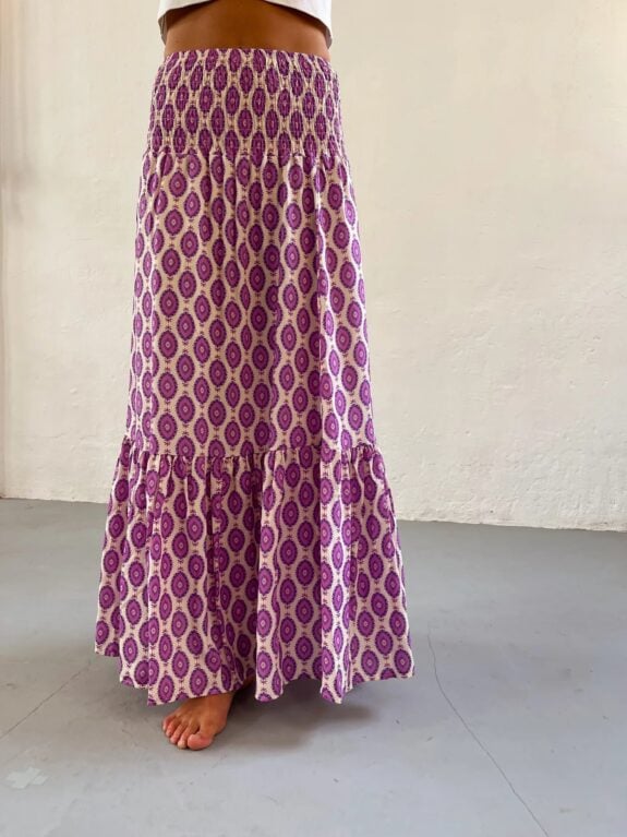 Gonna elegante a pieghe in stile bohémien