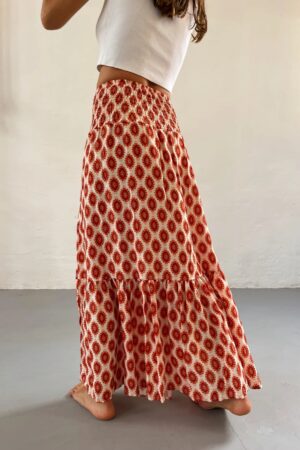 Gonna elegante a pieghe in stile bohémien