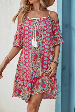 Robe imprimée bohème pour l'été