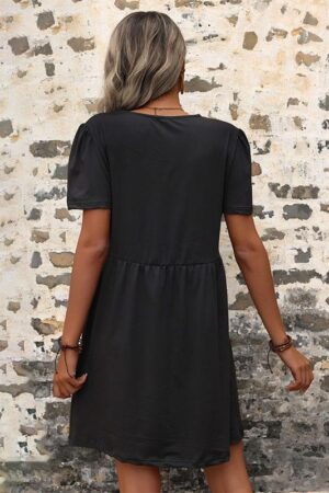 Stylisches Schwarzes Boho Kleid Frauen