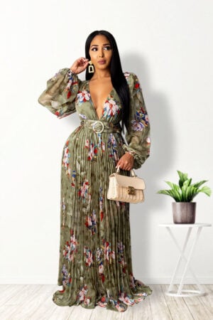 Boho Floral V-Neck Maxi Dress