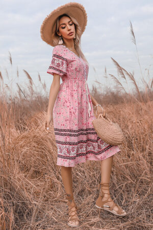 Tie-Neck Boho Dress for Sunshine