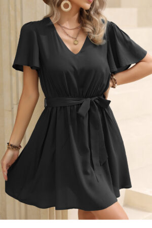 Robe Boho A-Line de couleur unie