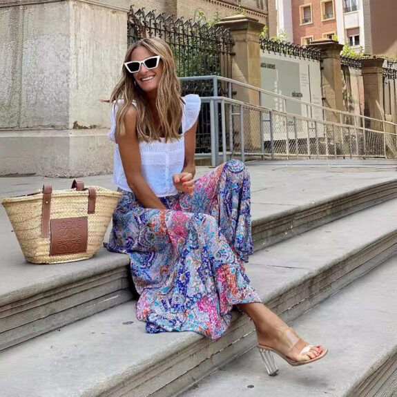 Vibrant Patterned Boho Skirt