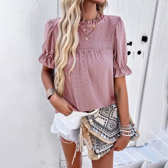 Casual Bohemian Shirt Puffy Sleeves