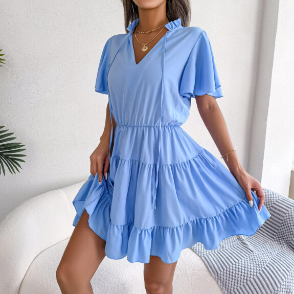Ruffled Boho Dress for Vacations