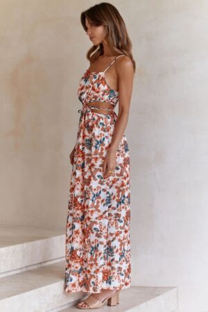 Boho Maxi Floral Cutout Dress