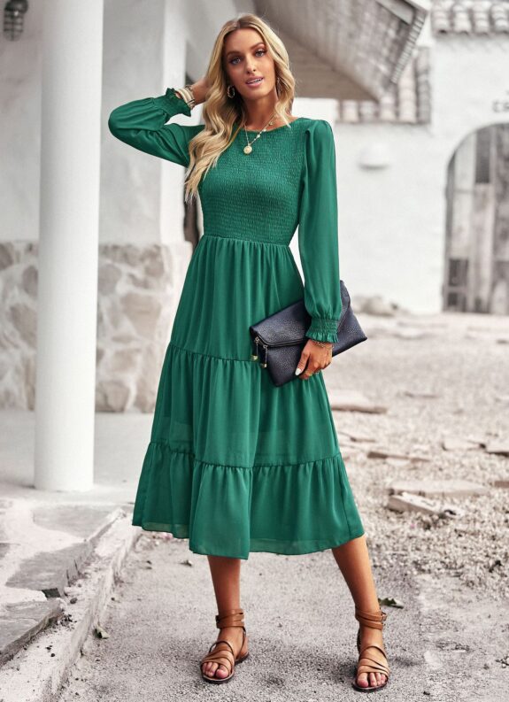 Casual Green Boho Dress Style