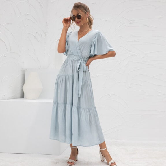 Boho Kleita Gaiši Zila Prieks