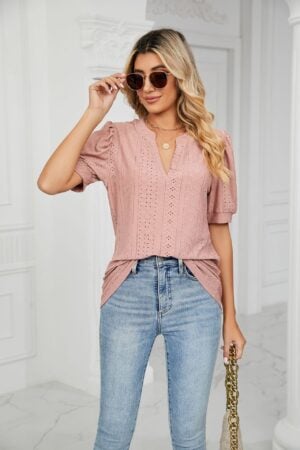 Boho dames top met uitsnijdingen