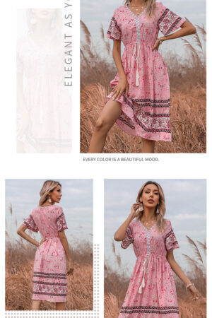 Summer Floral Boho Dress Style