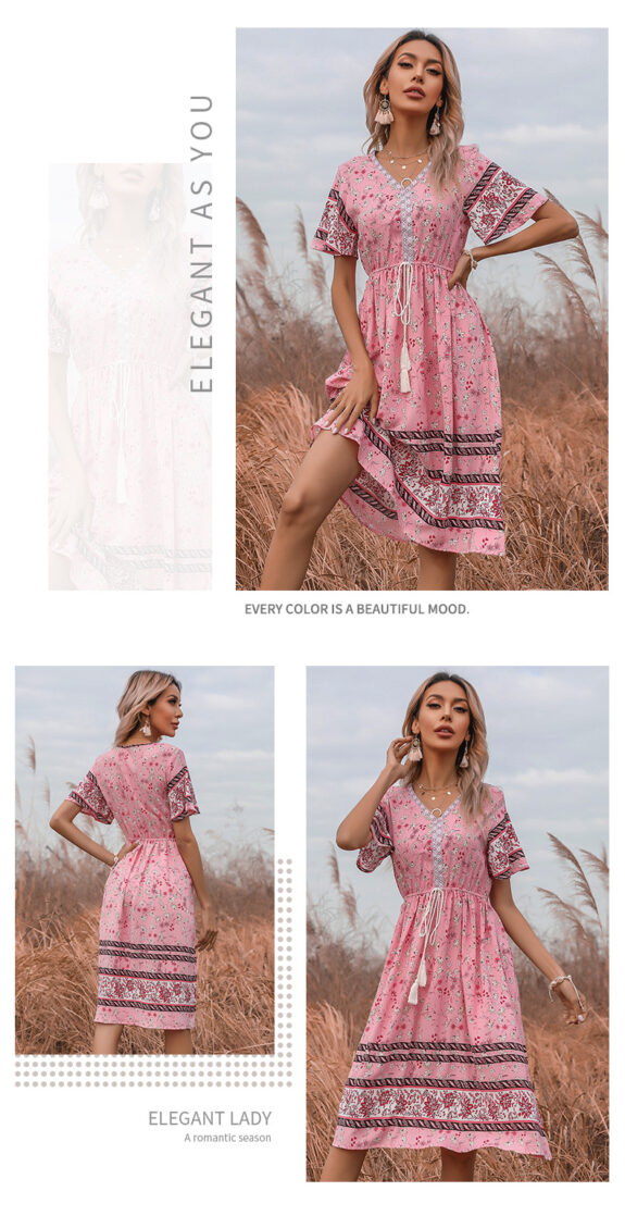 Summer Floral Boho Dress Style