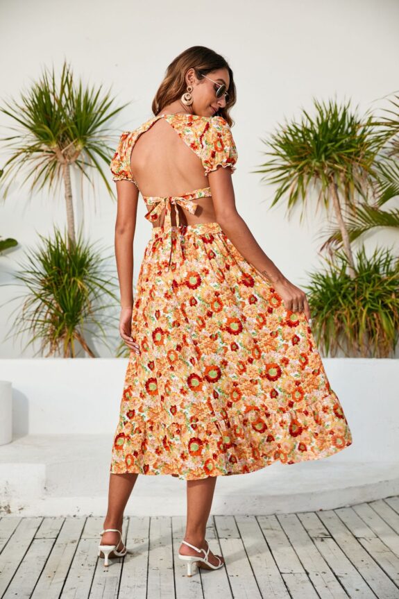 Charming Boho Floral Midi Dress