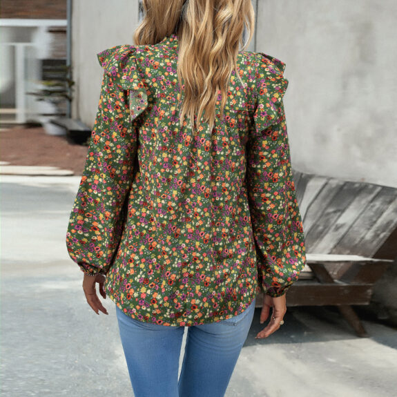 Podzimní květinový styl košile Boho