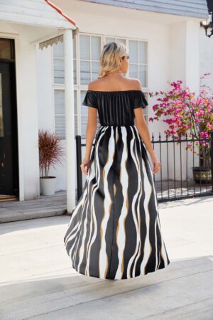 Flowing Zebra Pattern Boho Dress