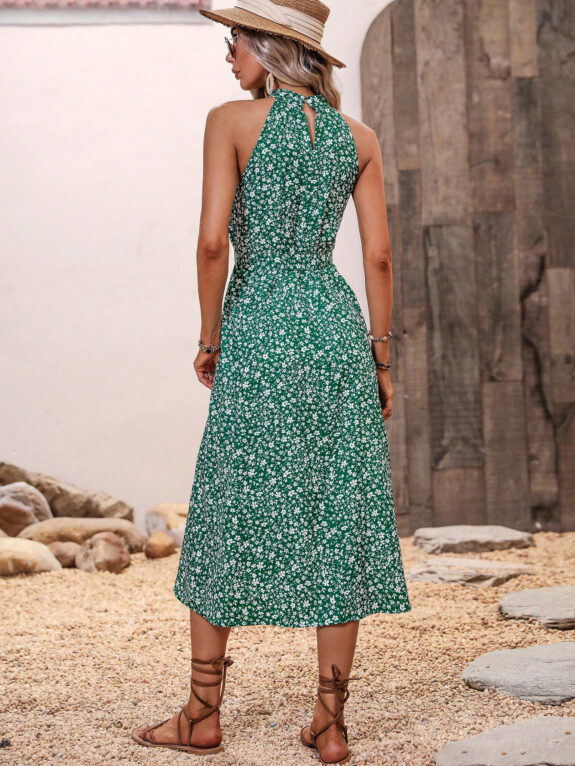 Robe Halter Fleurie Boho Été