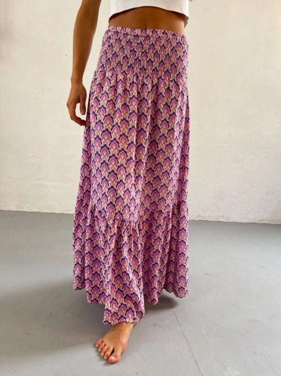 Gonna elegante a pieghe in stile bohémien