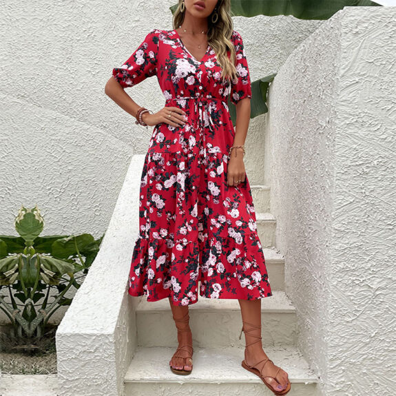 Printed Boho Dress for Women